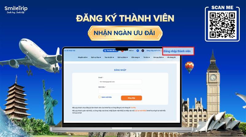 Inscrivez-vous au programme de fidélité SmileTrip et bénéficiez de milliers d